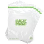 Reusable Freezer Bags for Food Storage by Smelly Proof - MADE IN USA, Easy Clean, Dishwasher-Safe, PEVA & BPA FREE, XXL 3-mil Thick Bags, Extra Large+ Clear FLAT 12" x 16", 2-GALLON, 5-Pack