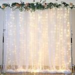 White Tulle Backdrop Curtain with L
