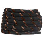 DELELE 2 Pair Thick Round Climbing Shoelaces Hiking Shoe Laces Boot Laces, De02-02 Black Orange Dots, 61.02"Inch (155CM)