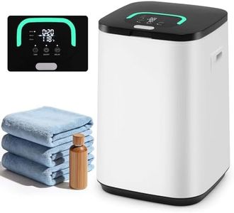 Costway Towel Warmer, 23L Luxury Hot Towel Heating Bucket with Indicator Light, 24H Delay Timer, 20/40/60 Min Heating Time, Auto-Off, Child Lock & 4 Removable Hooks, Fits 3 Towels