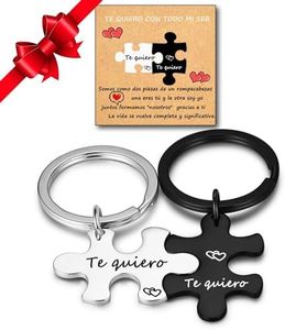 Jbniuay Regalo san valentin - regalo para parejas - Llavero Parejas,Pieza Puzzle Pareja Llaveros，Grabado Te quiero，regalo mujer/hombre Regalo de San Valentín