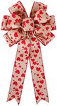 Valentine's Day Wreath Bow Red Hear