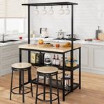 GAOMON 42" Kitchen Island with Storage, Multi-Functional Island Table for Bakers Rack with 3-Tier Shelves, 5 Hooks for Kitchen, Dining, and Living Room,Microwave Oven Stand - 42" x 28" x 72"