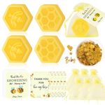 50 Pcs Honeycomb Baby Shower Favors Soaps Handmade Bee Scent Soaps with Yellow Gift Bags and Thank Cards for Baby Shower Favors Guest Gender Reveal Party Honey Keepsake Souvenirs