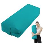 TokSay Rectangular Yoga Bolster Pillow - Yoga Pillow for Restorative & Yin Yoga - 30D High-Density Foam Bolster for Meditation, Stretching & Prenatal Support (Green)