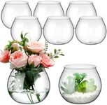 FoldTier 8 Pcs Fish Bowls for Centerpieces 27 oz Plastic Clear Fish Bowl for Drinks Unbreakable Heavy Duty Round Vase Goldfish Bowl for Table Centerpieces Wedding Event Home Decor