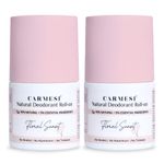 Carmesi Natural Underarm Roll On Deodorant for Women | 95% Natural + 5% Essential Ingredients | For Fresh Underarms All Day | No Alcohol & Aluminium | Floral Sunset | 50 ml (Pack of 2)