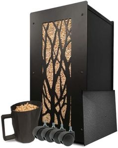 Caja de gránulos – Caja de almacenamiento para pellets – Fabricado en Francia (árbol negro) (capacidad de 55 kg)