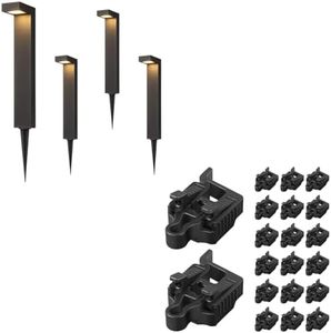 EDISHINE Low Voltage Pathway Lights Wired + 20-Pack Low Voltage Wire Connector