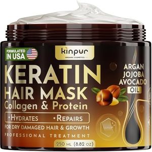 Hair Mask for Dry Damaged Hair with Collagen, Biotin, Argan Oil - Helps Repair Hair and Reduce Damage from Heat, Sun, Coloring - Moisturizing Keratin Hair Mask for Split Ends, Hair Loss and Breakage