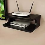 Dime Store Set top Box Stand | WiFi Router Holder Wooden Wall Shelves | Setup Box Stand for Home | Wall Mount Stylish WiFi Router Holder TV Cabinet Living Room Furniture