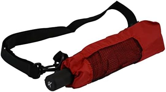 iX-brella Parapluie de poche XXL avec sac à bandoulière, rouge foncé, 115 cm, Parapluie de poche XXL