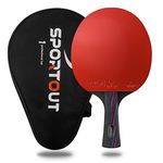 Sportout Table Tennis Bat, Professional Ping Pong Bat with Case, ITTF Approved Rubber for Beginners & PRO Players, Professional Paddle Training Racket