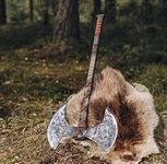 Viking Axes,Functional Viking Axe, Bushcraft Axe Hatchet for Hunting Bearded Axe Double Head Axe