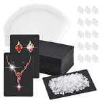 Devenirriche 200 PCS Earring Display Card Set, 100 Rubber Earring Stopper Backs 50 Self Adhesive Sealing Storage Bags 50 Jewellery Display Cards for DIY Jewelry Supplies Making