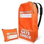 ONGUARD Waterproof Double Stroller Cover for Airplane Travel: Premium Gate Check Bag with Rip-Resistant Polyester | Compact Backpack Design | Essential Baby Airplane Travel Accessories | Orange