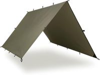 Aqua Quest Defender Tarp - 100% Waterproof Heavy Duty Nylon Bushcraft Survival Shelter - 10x7, 10x10, 13x10, 15x15 Camo or Olive Drab (Olive Drab, 10 x 10 ft)