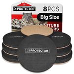 Felt Sliders X-PROTECTOR (8-Pieces) 4 3/4 inch Wood Furniture Sliders - Heavy Duty Sliders – Reusable Hardwood Floor Sliders - Felt Furniture Sliders HARD SURFACES - Move Your Furniture EASY & SAFELY!