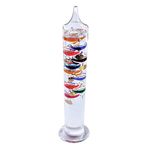 44cm Tall Free Standing Galileo Thermometer with Ten Floating Globes | Measures temperatures from 16 Degrees Centigrade to 35 Degrees | Also in Fahrenheit | Weather Station | Water Thermometer