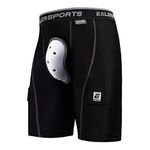 EALER HPC300 Core Compression Hockey Short Jock Pants with Athletic Cup and Sock Tabs for Boys Black