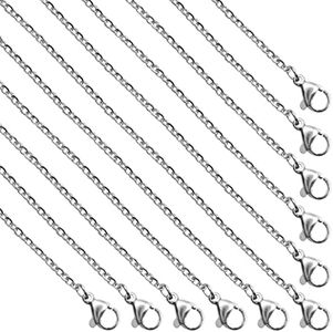 30 Pack Necklace Chains 2mm Stainless Steel Link Cable Chain Necklace Bulk for DIY Jewelry Making Supplies (18 Inches)