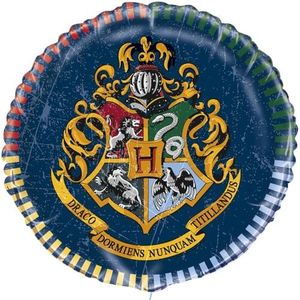 Unique- Packaged Round Balloon-18 | Foil Pc Globo redondo de Mylar empaquetado de 18 pulgadas, papel de aluminio, Harry Potter, 1 unidad, Multicolor, Large (59077)