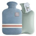 OliviaLiving Hot Water Bag Hot Water Bottle 2 Liter Heat Up and Refreezable Hot Cold Pack with Classic Striped for Pain Relief Hot Cold Therapy