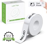 Nelko Genuine P21 Label Maker Tape, Adapted Label Print Paper, 14x75mm (0.55"x2.95"), Standard Laminated Labeling Replacement, Multipurpose of P21 Label Maker, 180 Tapes/Roll, 1 Roll, White