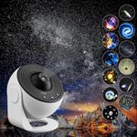 YunLone Home Planetarium Star Projector Galaxy Light Night Lights with 12Film Discs, Nebula/Moon/Celestial Galaxy Projector, 6500K Brightness, Zoom, Timer & Rotation Control, 3D Light Projector