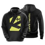 DUDEME Lewis Motorsport Hoodie for Car Enthusiast for Men & Women Black Hoodie 100% Cotton Car Printed Hoodies.