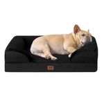 EHEYCIGA Memory Foam Orthopedic Medium Dog Bed with Sides, Waterproof Liner Dog Beds for Medium Dogs, Non-Slip Bottom and Egg-Crate Foam Small Dog Couch Bed with Washable Removable Cover, Black