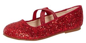 Lora Dora Girls Glitter Ballet Shoes Red 13 UK Child