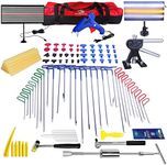 Super PDR Paintless Dent Repair Master- Tool Set Includes PDR Rods Slide Hammer Gule Gun PDR Line Borde Handtools and Accessories…