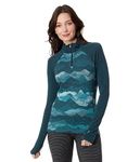 Smartwool Women’s Base Layer Top - Merino 250 Wool Active 1/4 Zip Outerwear, Twilight Blue Mtn Scape, S