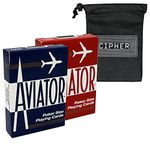 Aviator Standard Playing Cards - 2 Deck Set Red And Blue - Includes Cipher Card Bag