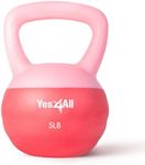 Yes4All Soft Kettlebell, PVC Kettlebells Exercise Weights & Color-Coded Strength Training Soft Kettlebells with 4 Options (5,10,15,20lb), Soft & Gentle Hand Weights for Women at Home - 05 lbs - Pink