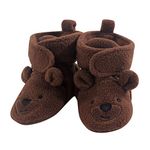 Hudson Baby Unisex-Child Cozy Fleece Booties Slipper Sock, Brown Bear, 0-6 Months