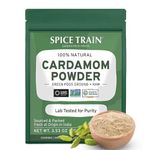 Cardamom Powder (100g/3.53oz) Gluten Free, Vegan, Raw Ground Elaichi for Cooking, Smoothies, Lattes, Masala Tea, Packed in Resealable Zip Lock Pouch