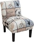 HAOYONG Armless Accent Chair Cover, Stretch Chair Slipcover Printed Slipper Chair Covers Furniture Protector Covers for Living Dining Room Hotel