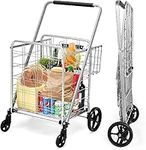 Costway Folding Shoping Cart with 3