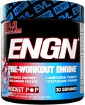 EVL Intense Pre Workout with Creatine - ENGN Energizing Pre Workout for Men Powder Drink for Lasting Energy Focus and Recovery - with Beta Alanine Caffeine and L Theanine - Rocket Pop