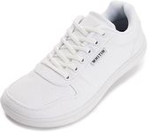 WHITIN Wide Toe Box Barefoot Sneakers for Women | Canvas Minimalist Shoes, White, 5.5