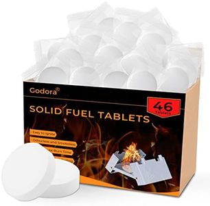 Godora 46 PCS Solid Fuel Tablets, Powerful Solid Fuel (1300-Degree), Lit Easily Solid Fuel Tablets, Waterproof Solid Fuel Tablets for Backpacking, Outdoor, Camping, and Emergency Use -Eco Friendly