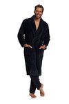 JP 1880 Men's Big & Tall Absorbent Microfiber Bathrobe Dark Navy XXX-Large 701445 76-3XL