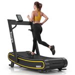 Rongle Manual Curved Treadmill, Foldable Non Electric Treadmill with 8 Resistance Levels, Endurance Training Curve Running Machine, Heavy-Duty Non Motorized Treadmill for Home Gym Office
