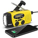 Emergency Weather Radio, Esky AM/FM/NOAA Portable Weather Radio with 2000mAh Power Bank Phone Charger, Solar Powered USB Charged Radio for Indoor Outdoor Camping, SOS Alarm, 3 LED Flashlight