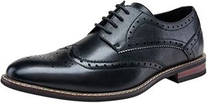 Jousen Men's Dress Cap Toe Shoes Wingtip Brogue Oxford Formal Shoes for Men Business Derby Shoes, 601-wingtip Black, 13