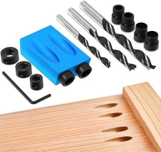 Pocket Hole Jig Kit,14pcs/Set 15 Degree Angle Oblique Hole Locator Positioner Drilling Bits Hole Jig Clamp Kit Woodwork Locator Woodworking Guide Tool Dowel Drill Joinery Kit 6/8/10mm LIBERHAUS