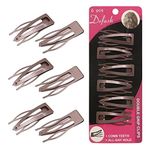 Dofash Double Grip Hair Clips Hair Barrettes Snap hair clips metal hair grips accessories (Brown 6pcs)