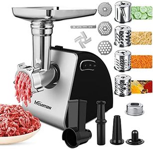 Nictemaw - Picadora de carne eléctrica 2 en 1, multifunción, con 4 cuchillas y 3 placas de corte de acero inoxidable, para salchichas, otros accesorios para galletas, albóndigas, 2000 W máx.